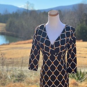 David Meister Sheath Career Dress - Brown - Sz 4